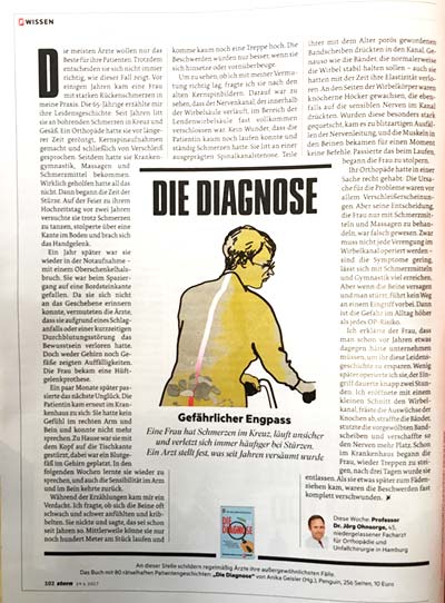 Prof Ohnsorge für „Die Diagnose“ im Stern 27/207